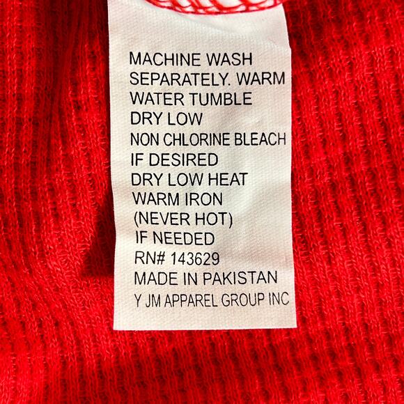 Encrypted Supply Co Shirt Womens Large Red Thermal Waffle Knit Long Sleeve NWT - Picture 8 of 8